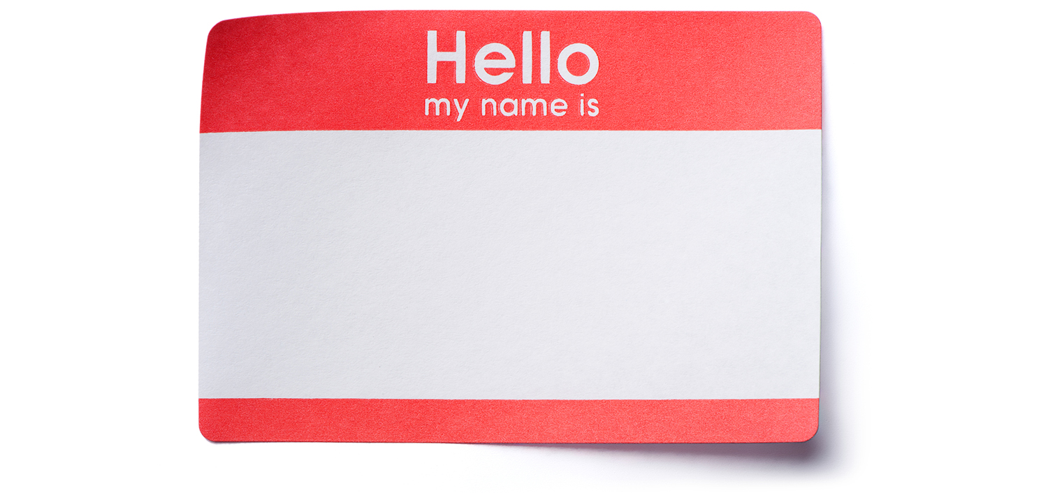 Hello Name Tag Sticker Isolated on White Background